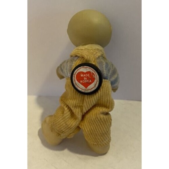 Vintage Plush Cabbage Patch Hugger Mini Boy Bald Baby Doll Magnet Made In Korea - Picture 2 of 7